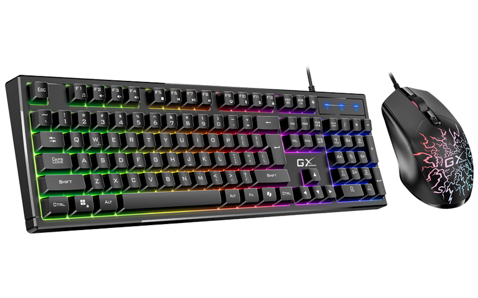 GENIUS GX GAMING Scorpion KM-GX3/ drátový set klávesnice s myší/ RGB podsvícení/ Copilot/ USB/ černá/ CZ+SK layout